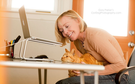 THIS WAS A BUSINESS SHOOT - NOT A CAT SHOOT - BUT THE INTERRUPTION WAS WELCOMED...