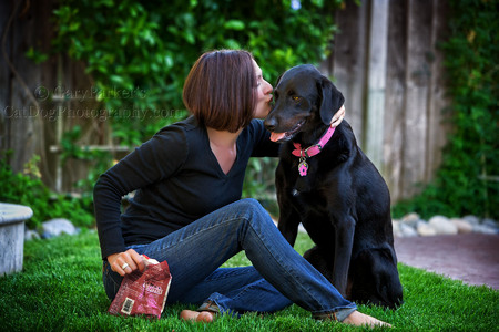 DIANNE WITH BAILEY, A LABRADOR RETREIVER / AUSTRALIAN RIDGEBACK MIX...